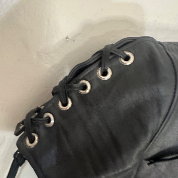 North Bound Leather Lace Up Short Sleeve Shirt Medium Gently worn Side zip - Picture 8 of 13